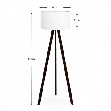 Φωτιστικό δαπέδου Rosling Mdf/ύφασμα Pvc χρώμα μαύρο - λευκό 38x38x140εκ.