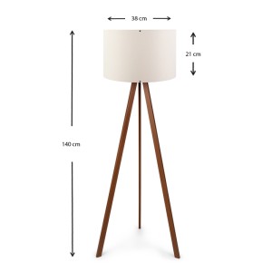 Φωτιστικό δαπέδου Rosling Mdf/ύφασμα Pvc χρώμα καρυδί/μπεζ 38x21x140εκ.