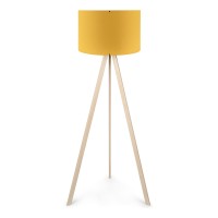 Φωτιστικό δαπέδου Rosling Mdf/ύφασμα Pvc χρώμα φυσικό/κροκί 38x21x140εκ.