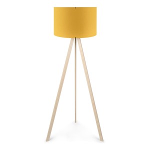 Φωτιστικό δαπέδου Rosling Mdf/ύφασμα Pvc χρώμα φυσικό/κροκί 38x21x140εκ.
