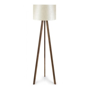 Φωτιστικό δαπέδου Rosling Mdf/ύφασμα Pvc χρώμα καρυδί/μπεζ 38x21x140εκ.