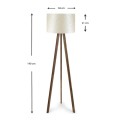 Φωτιστικό δαπέδου Rosling Mdf/ύφασμα Pvc χρώμα καρυδί/μπεζ 38x21x140εκ.