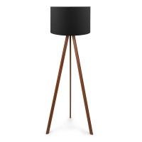 Φωτιστικό δαπέδου Rosling Mdf/ύφασμα Pvc χρωμα καρυδί/μαύρο 38x21x140εκ.