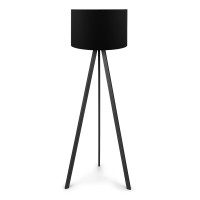 Φωτιστικό δαπέδου Rosling Mdf/ύφασμα Pvc χρώμα μαύρο 38x21x140εκ.