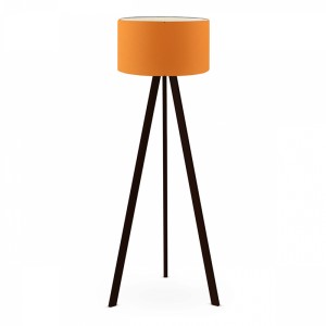 Φωτιστικό δαπέδου Rosling Mdf/ύφασμα Pvc χρώμα μαύρο/πορτοκαλί 38x21x140εκ.
