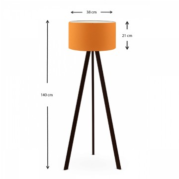 Φωτιστικό δαπέδου Rosling Mdf/ύφασμα Pvc χρώμα μαύρο/πορτοκαλί 38x21x140εκ.