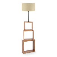 Φωτιστικό δαπέδου Claude Mdf/fabric Pvc χρώμα καφέ/μπεζ 37x20x140εκ.