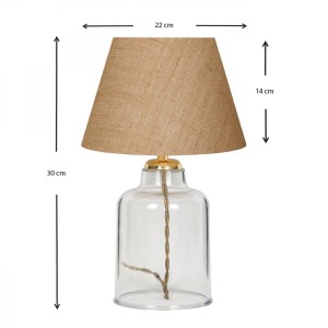 Φωτιστικό επιτραπέζιο Atkinson ύφασμα/πλαστικό χρώμα καφέ/χρυσό 22x14x30εκ.