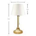 Φωτιστικό επιτραπέζιο Harrison ύφασμα/μέταλλο/Mdf χρώμα λευκό/χρυσό 22x17x45εκ.