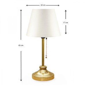 Φωτιστικό επιτραπέζιο Harrison ύφασμα/μέταλλο/Mdf χρώμα λευκό/χρυσό 22x17x45εκ.