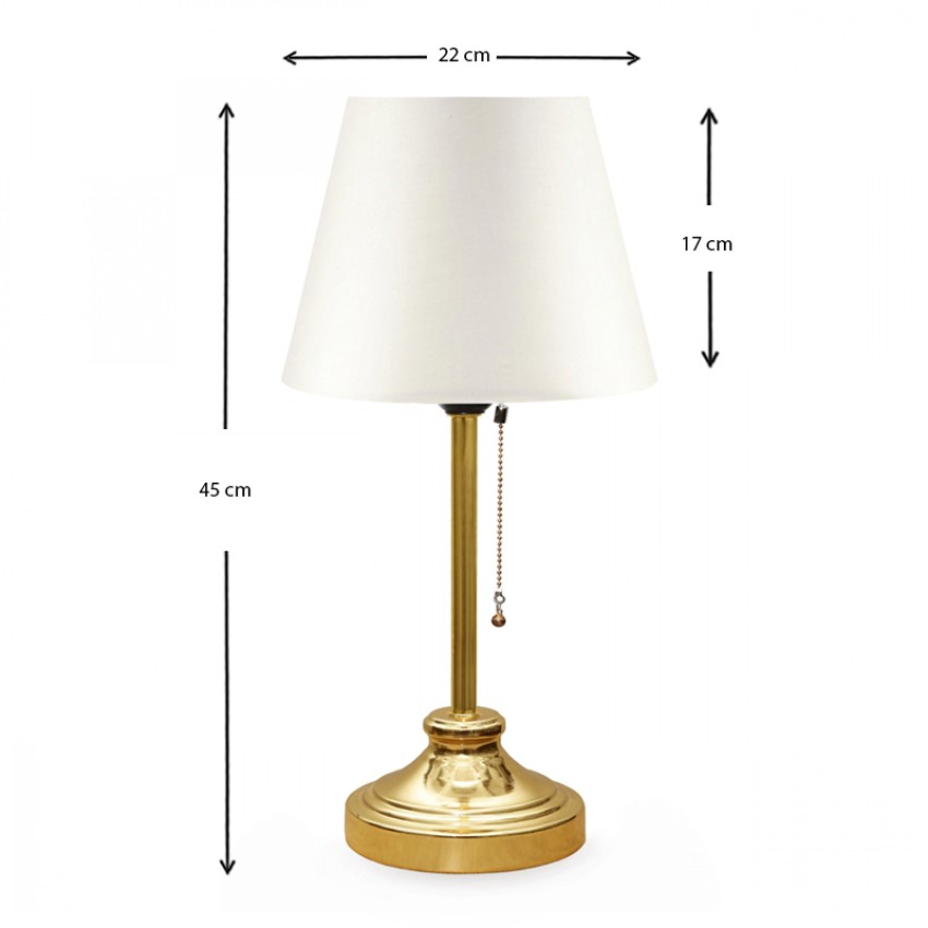 Φωτιστικό επιτραπέζιο Harrison ύφασμα/μέταλλο/Mdf χρώμα λευκό/χρυσό 22x17x45εκ.