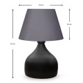 Φωτιστικό επιτραπέζιο Hubert ύφασμα/μέταλλο χρώμα γκρι/μαύρο 22x14x32εκ.