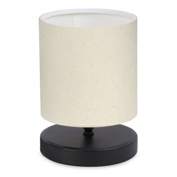 Φωτιστικό επιτραπέζιο Hassard ύφασμα/Mdf χρώμα κρεμ/μαύρο 15x16x22εκ.