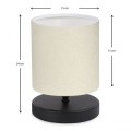 Φωτιστικό επιτραπέζιο Hassard ύφασμα/Mdf χρώμα κρεμ/μαύρο 15x16x22εκ.