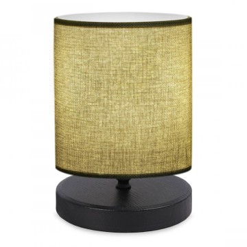 Φωτιστικό επιτραπέζιο Hassard ύφασμα/Mdf χρώμα πράσινο/μαύρο 15x16x22εκ.