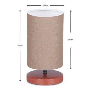 Φωτιστικό επιτραπέζιο Winkler wicker ύφασμα/ξύλο/μέταλλο χρώμα ανοιχτό καφέ 15x24x30εκ.