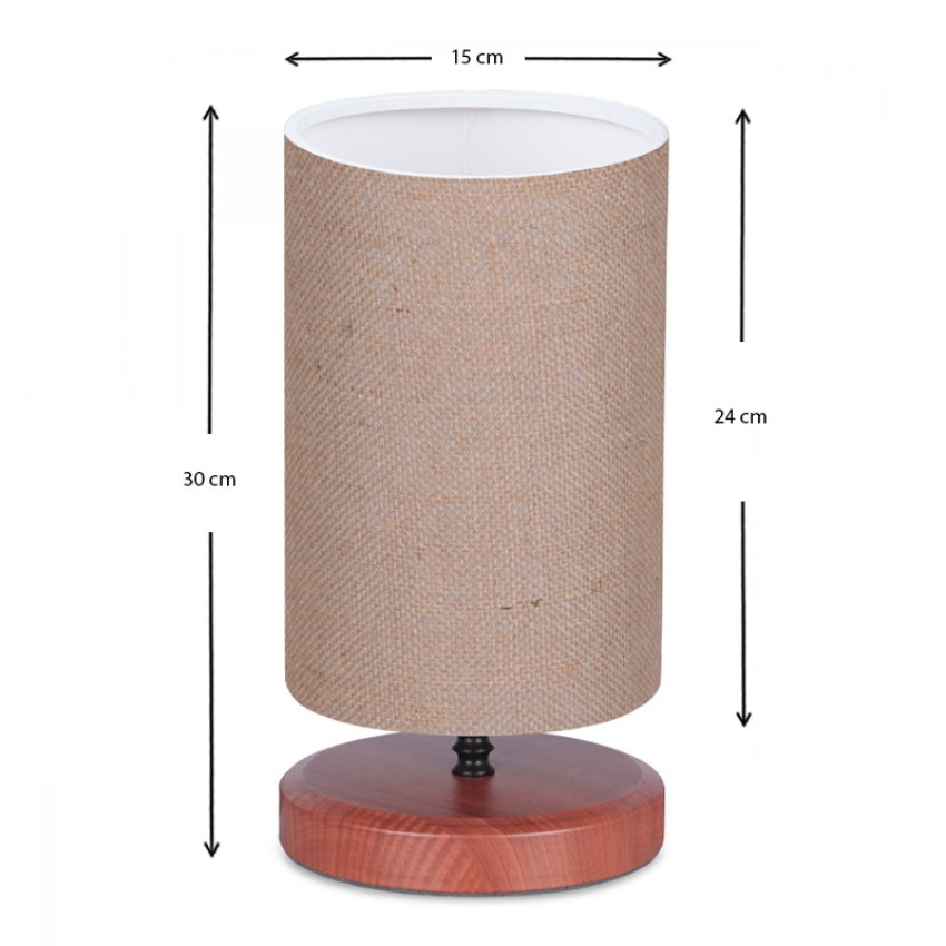 Φωτιστικό επιτραπέζιο Winkler wicker ύφασμα/ξύλο/μέταλλο χρώμα ανοιχτό καφέ 15x24x30εκ.