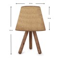 Φωτιστικό επιτραπέζιο Lander ύφασμα Pvc/ξύλο χρώμα μπεζ άμμου/καφέ 22x17x32εκ.