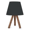 Φωτιστικό επιτραπέζιο Lander ύφασμα Pvc/ξύλο χρώμα μαύρο/καφέ 22x17x32εκ.