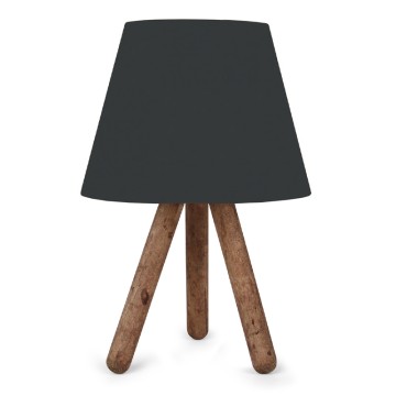 Φωτιστικό επιτραπέζιο Lander ύφασμα Pvc/ξύλο χρώμα μαύρο/καφέ 22x17x32εκ.