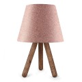 Φωτιστικό επιτραπέζιο Lander ύφασμα Pvc/ξύλο χρώμα ροζ/καφέ 22x14x32εκ.