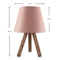 Φωτιστικό επιτραπέζιο Lander ύφασμα Pvc/ξύλο χρώμα ροζ/καφέ 22x14x32εκ.