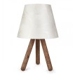 Φωτιστικό επιτραπέζιο Lander ύφασμα Pvc/ξύλο χρώμα λευκό/καφέ 22x14x32εκ.