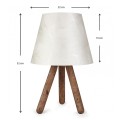 Φωτιστικό επιτραπέζιο Lander ύφασμα Pvc/ξύλο χρώμα λευκό/καφέ 22x14x32εκ.