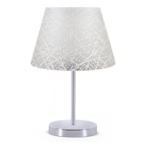 Φωτιστικό επιτραπέζιο Jules ύφασμα Pvc χρώμα λευκό/ασημί 22x17x37εκ.
