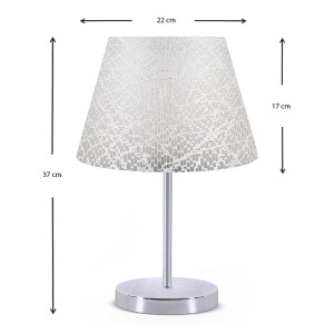 Φωτιστικό επιτραπέζιο Jules ύφασμα Pvc χρώμα λευκό/ασημί 22x17x37εκ.