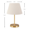 Φωτιστικό επιτραπέζιο Rosenthal ύφασμα Pvc χρώμα κρεμ/χρυσό 22x17x37εκ.