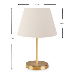 Φωτιστικό επιτραπέζιο Rosenthal ύφασμα Pvc χρώμα κρεμ/χρυσό 22x17x37εκ.