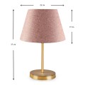 Φωτιστικό επιτραπέζιο Rosenthal ύφασμα Pvc χρώμα ροζ/χρυσό 22x17x37εκ.