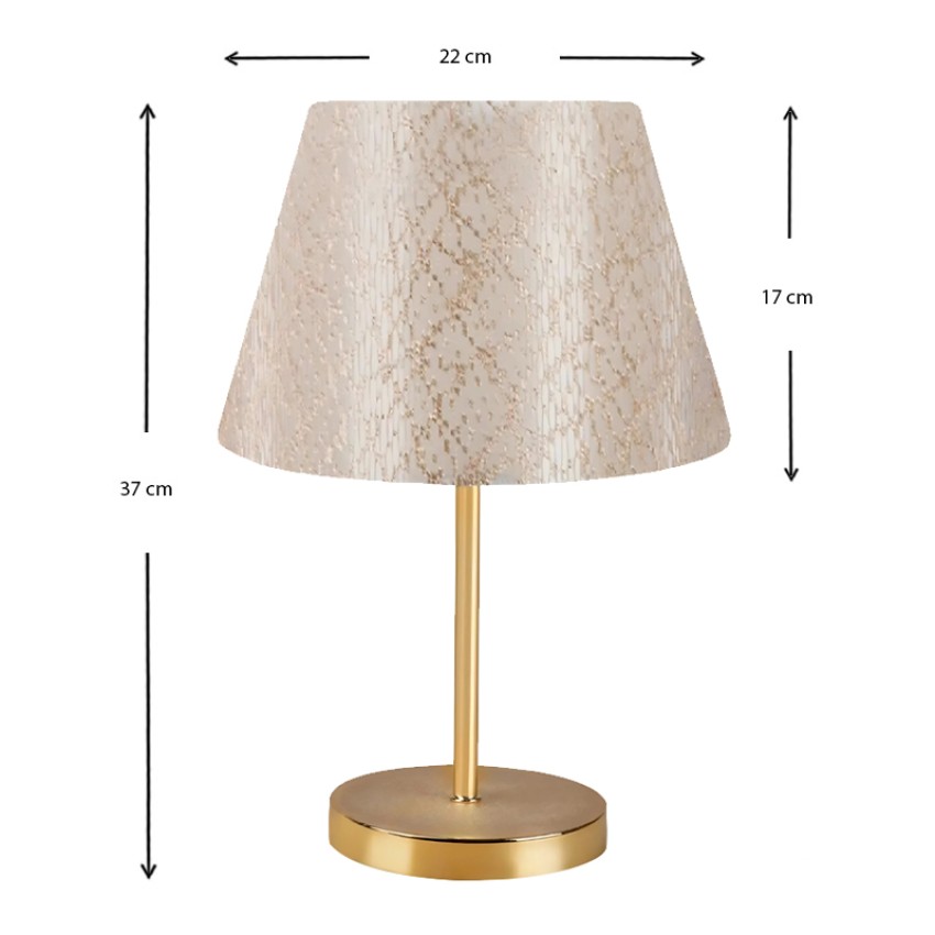 Φωτιστικό επιτραπέζιο Rosenthal ύφασμα Pvc χρώμα χρυσό 22x17x37εκ.