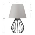 Φωτιστικό επιτραπέζιο Akerlind ύφασμα Pvc/μέταλλο χρώμα ανοιχτό γκρι/μαύρο 22x17x36εκ.