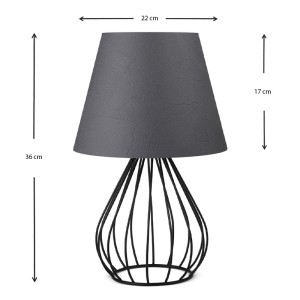 Φωτιστικό επιτραπέζιο Akerlind ύφασμα Pvc/μέταλλο χρώμα ανθρακί/μαύρο 22x17x36εκ.