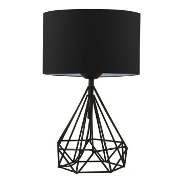Φωτιστικό επιτραπέζιο Christopher ύφασμα/μέταλλο χρώμα μαύρο 24x15x41εκ.
