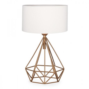 Φωτιστικό επιτραπέζιο Vanstone ύφασμα/μέταλλο χρωμα κρεμ/χρυσό 24x15x39εκ.