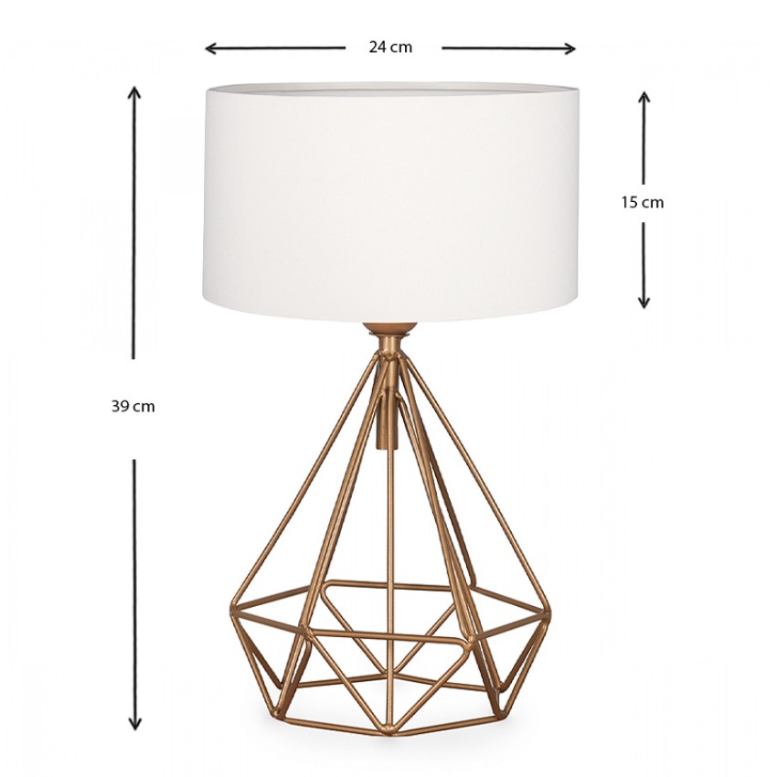 Φωτιστικό επιτραπέζιο Vanstone ύφασμα/μέταλλο χρωμα κρεμ/χρυσό 24x15x39εκ.