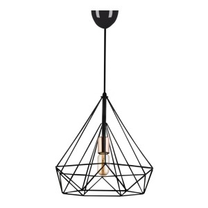 Φωτιστικό οροφής Donald μεταλλικό μονόφωτο χρώμα μαύρο 25x30x65εκ.