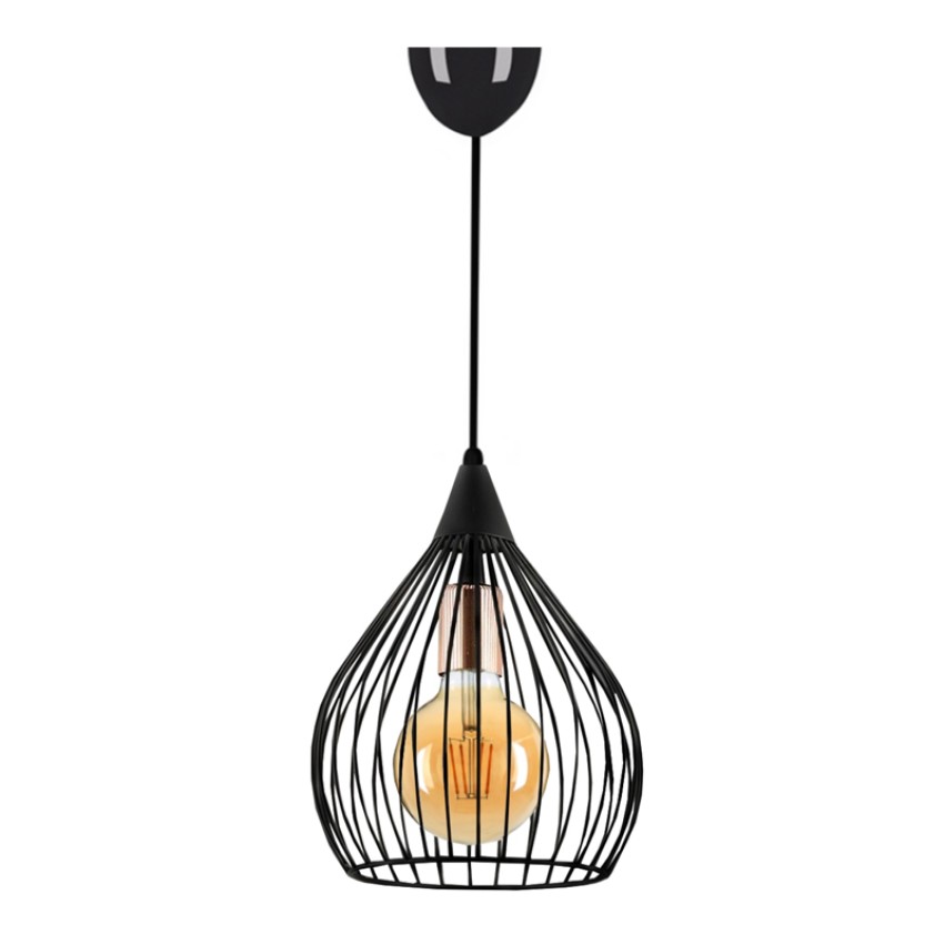 Φωτιστικό οροφής Koert μεταλλικό μονόφωτο χρώμα μαύρο 25x30x70εκ.