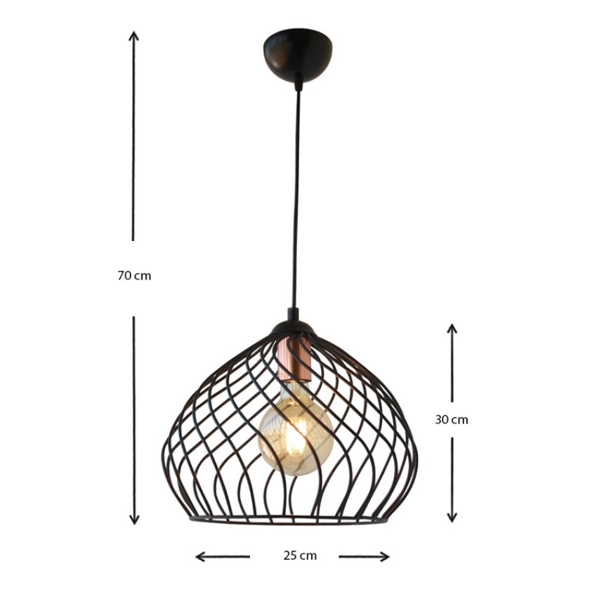 Φωτιστικό οροφής Dennis μεταλλικό μονόφωτο χρώμα μαύρο 21x30x70εκ.