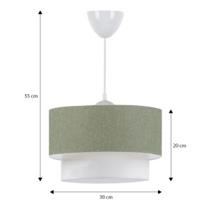 Φωτιστικό οροφής Whitehouse E27 υφασμάτινο μονόφωτο χρώμα χακί 30x20x55εκ.