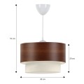 Φωτιστικό οροφής Whitehouse υφασμάτινο μονόφωτο χρώμα καφέ 30x20x55εκ.
