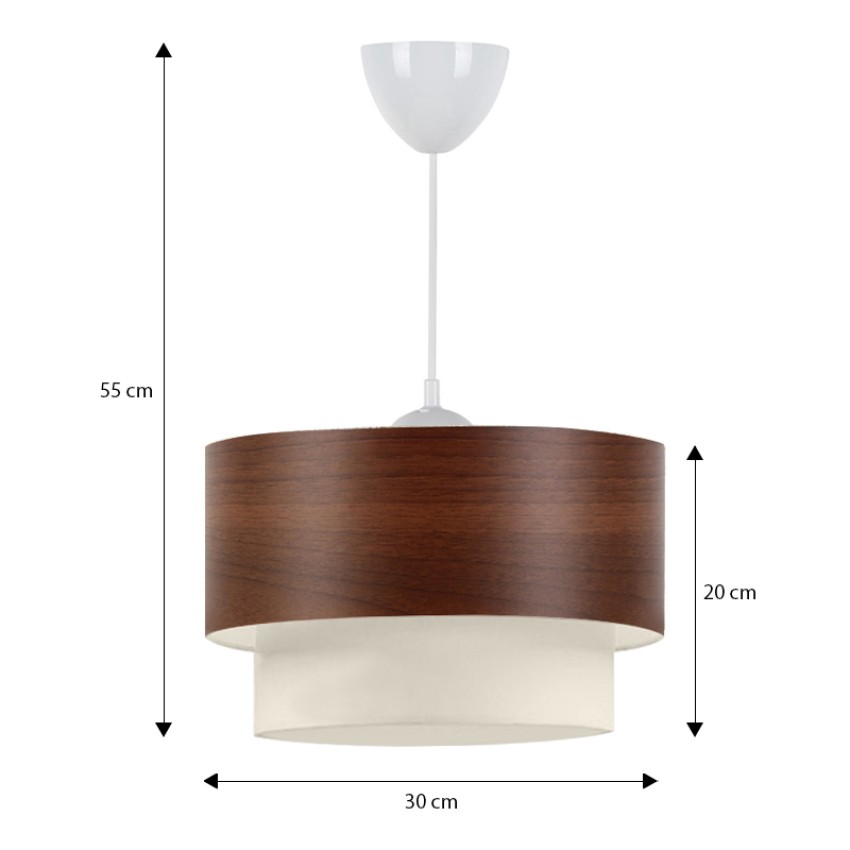 Φωτιστικό οροφής Whitehouse υφασμάτινο μονόφωτο χρώμα καφέ 30x20x55εκ.