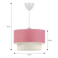 Φωτιστικό οροφής Whitehouse υφασμάτινο μονόφωτο χρώμα ροζ 30x20x55εκ.