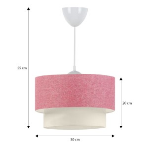 Φωτιστικό οροφής Whitehouse υφασμάτινο μονόφωτο χρώμα ροζ 30x20x55εκ.