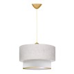 Φωτιστικό οροφής Barnhart υφασμάτινο μονόφωτο χρώμα λευκό/χρυσό 30x20x70εκ.