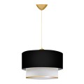 Φωτιστικό οροφής Barnhart υφασμάτινο μονόφωτο χρώμα μαύρο/χρυσό 30x20x70εκ.