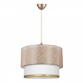Φωτιστικό οροφής Barnhart υφασμάτινο μονόφωτο χρώμα χρυσό/κρεμ 30x20x70εκ.